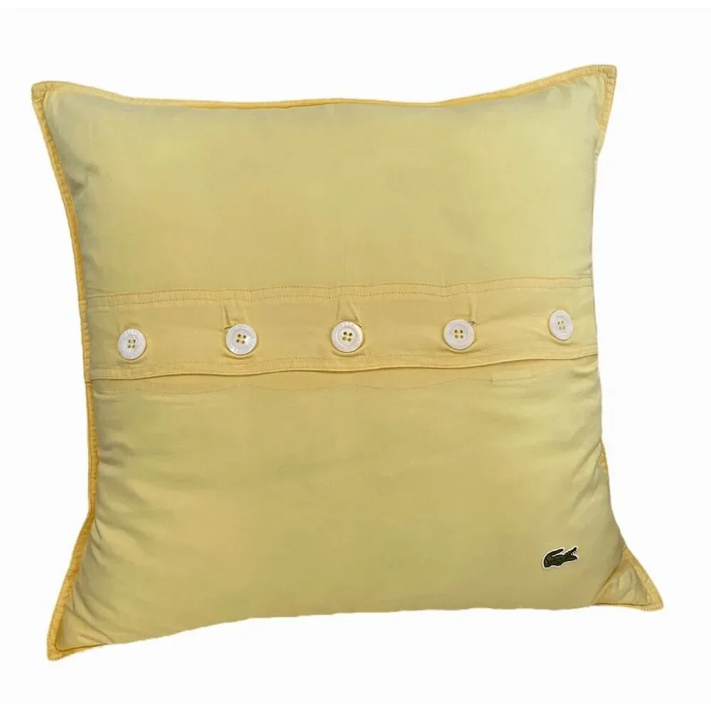 Lacoste Yellow Button Throw Pillow 18